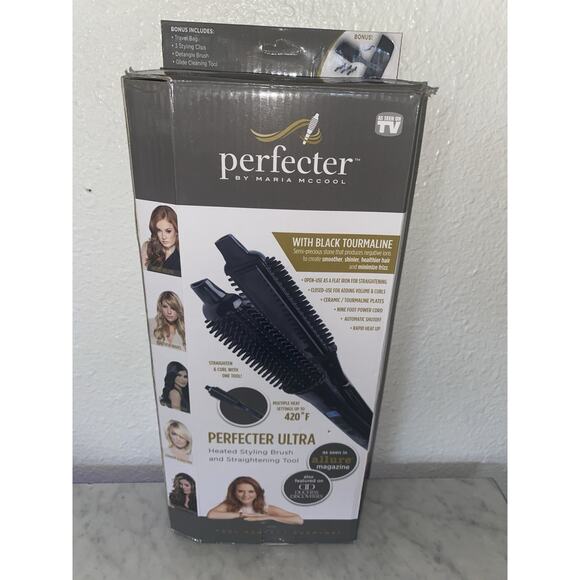 The Perfecter Heated Styling Hair Brush By Maria McCool New Ion Ceramic Barrel - Picture 1 of 9